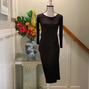 Deep Purple Mauve Calf Length Dress